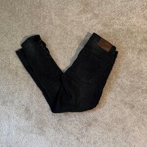 ONE X ONE TEASPOON Freebirds II Black Ankle Tie Skinny Crop Jeans Sz 26 (28x26)